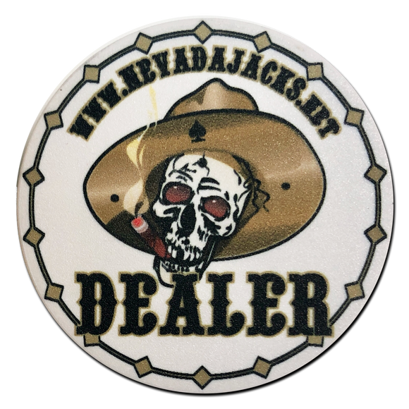 Nevada Jacks Ceramic Dealer Button